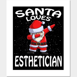 Santa Loves Esthetician Christmas Posters and Art